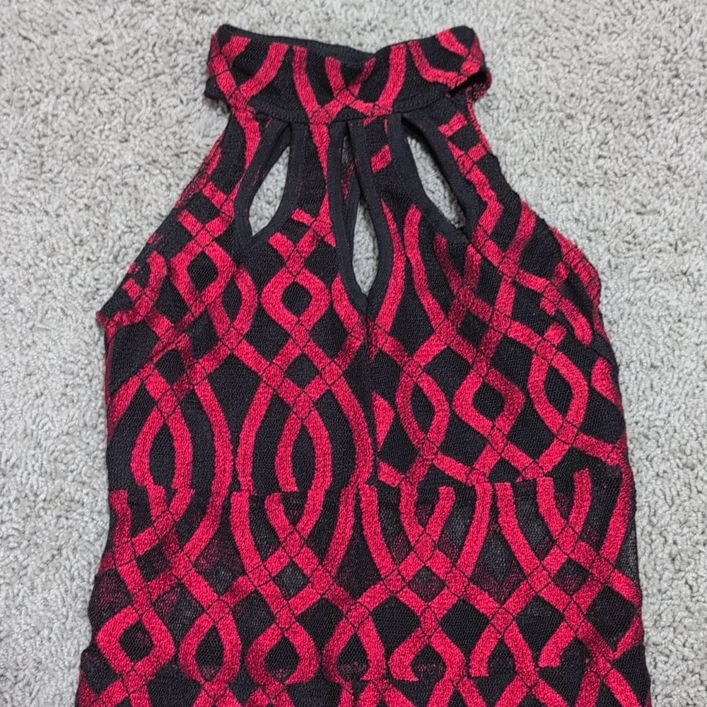 Kelle Dance Leotard Costume Red‎ Black High Neck Youth Size Medium